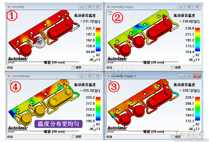 如何正確解讀Moldflow流動波前溫度結(jié)果？moldflow結(jié)果圖片9