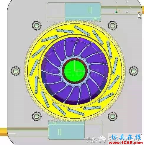 齒輪帶著十五個(gè)行位彎抽芯，這圖高清版ug培訓(xùn)課程圖片11