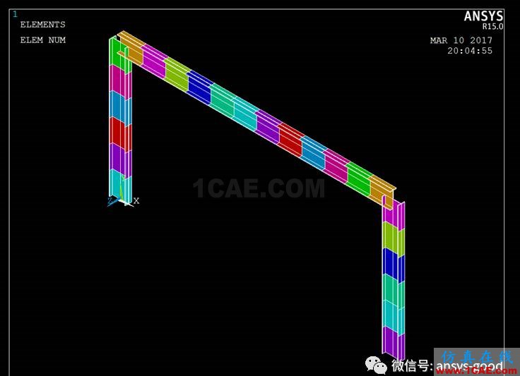 [原創(chuàng)]ANSYS中梁單元的放置方向-以組合門字架為例ansys分析圖片20