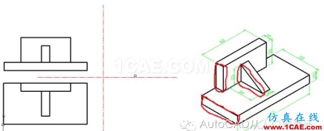 AutoCAD 繪制三視圖AutoCAD仿真分析圖片13