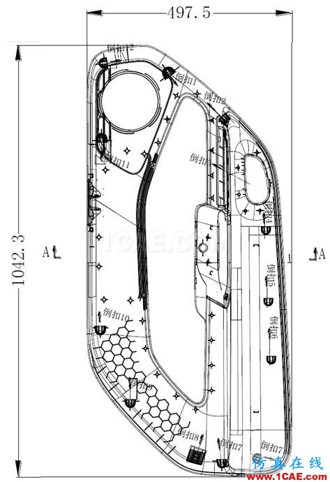 模具設計經(jīng)典案例：汽車門板下本體模具的設計機械設計圖例圖片2