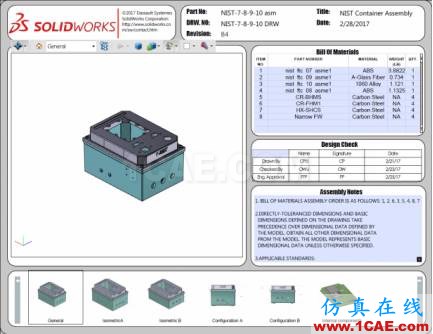 3D PDF樣本：國家標準與技術研究所（NIST）測試裝配體solidworks simulation學習資料圖片6