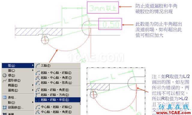 教你怎么畫模具的牛角進膠點、拆彎偷料ug設(shè)計圖片3