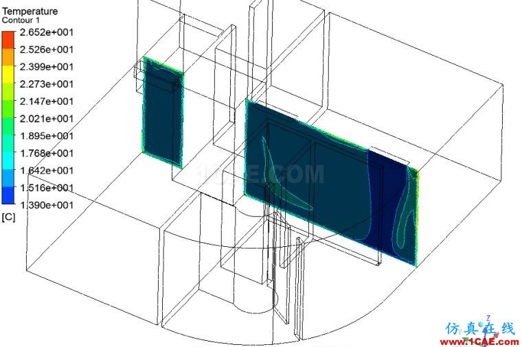 【CFD】酒店套房室內(nèi)空調(diào)流場溫度場分析fluent結(jié)果圖片7