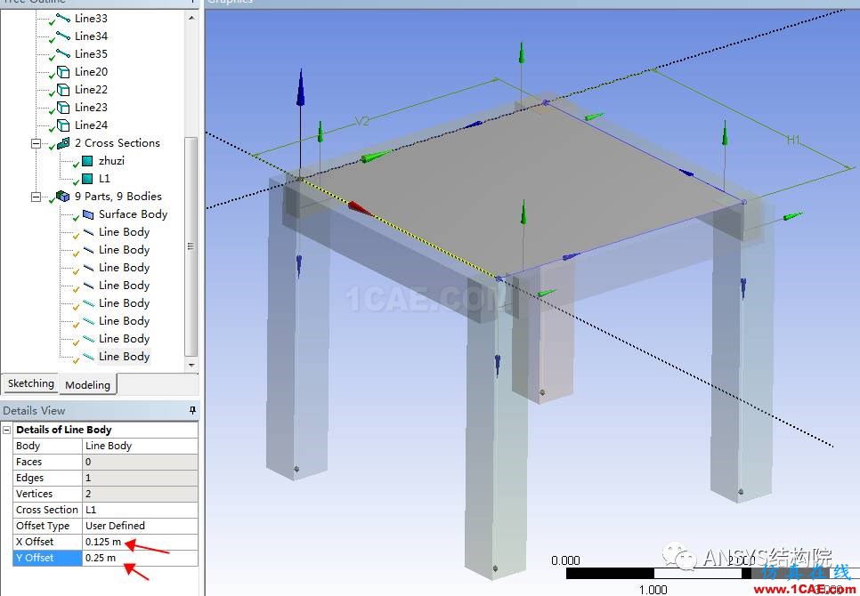 Workbench 框架建模中如何實現(xiàn)梁和板的截面偏置【轉發(fā)】ansys分析圖片9