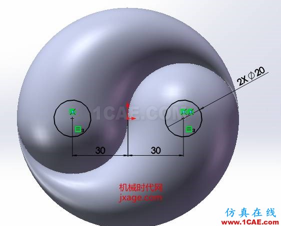 SolidWorks如何通過掃描創(chuàng)建太極圖？solidworks simulation培訓(xùn)教程圖片14