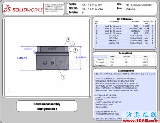 3D PDF樣本：國家標準與技術研究所（NIST）測試裝配體solidworks simulation分析案例圖片9