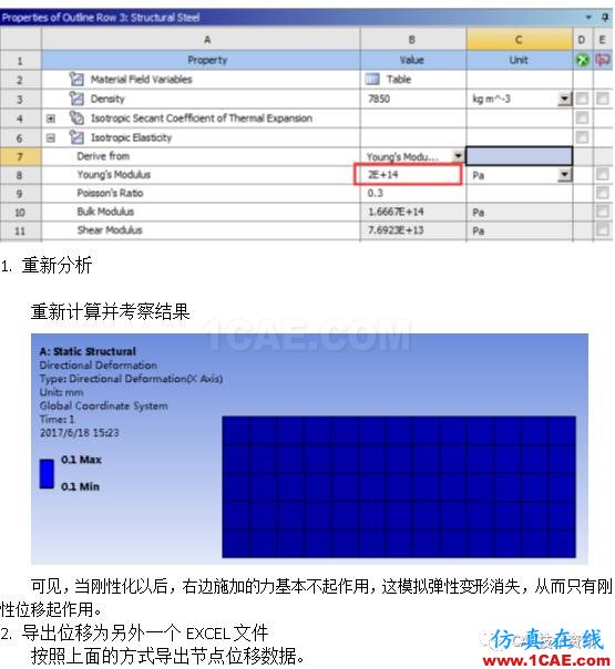 如何在ANSYS WORKBENCH中區(qū)分剛性位移與變形位移？ansys workbanch圖片5