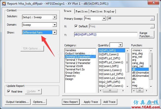 HFSS端口如何設(shè)置差分對（Differential Pairs）？HFSS培訓(xùn)課程圖片4