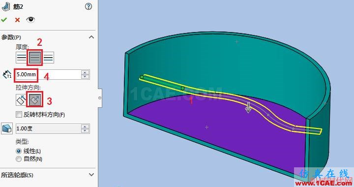 solidworks如何使用筋特征？solidworks simulation培訓教程圖片6